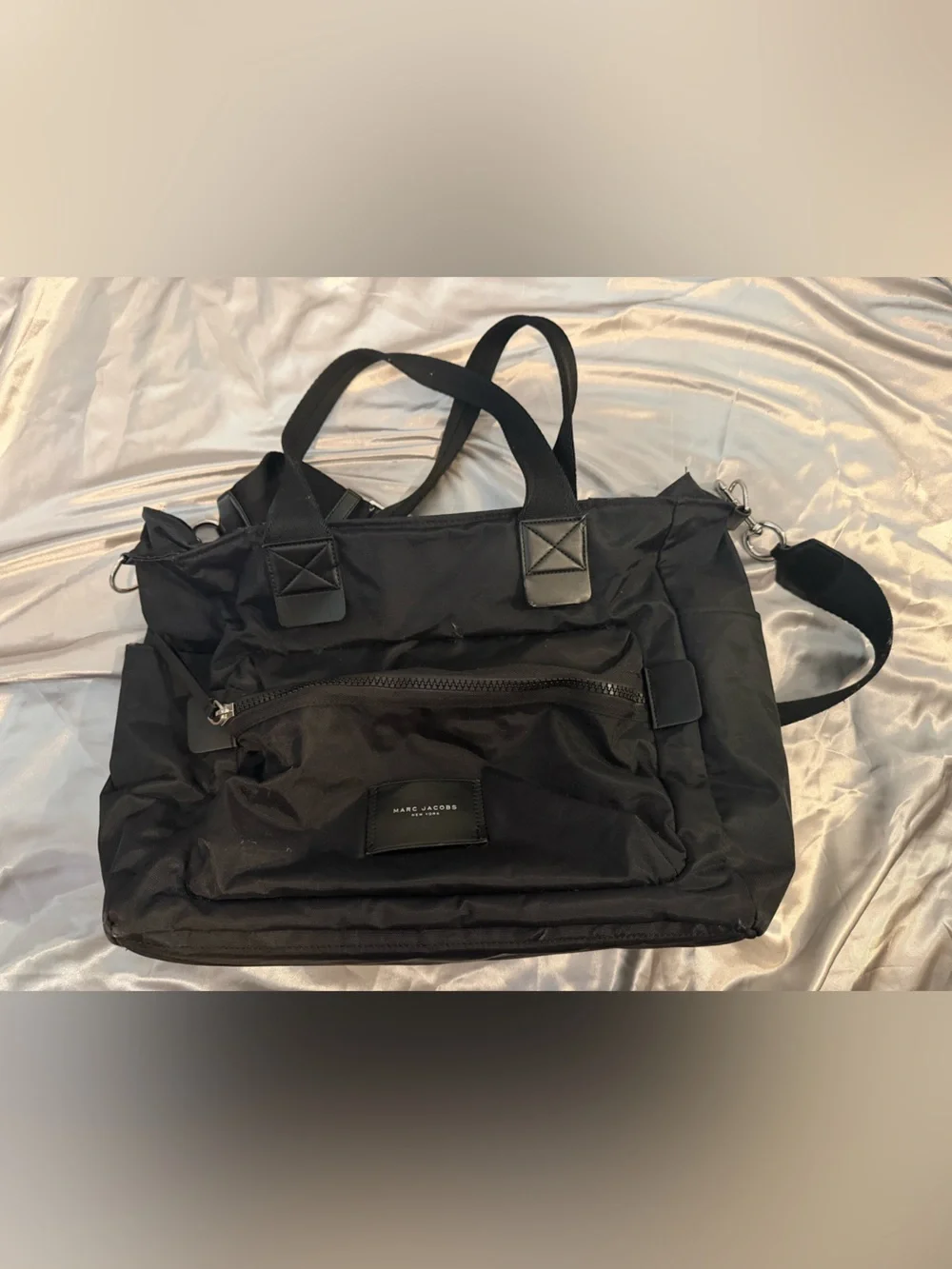 Marc Jacobs Labeled Black Nylon Laptop Tote with Shoulder Strap
